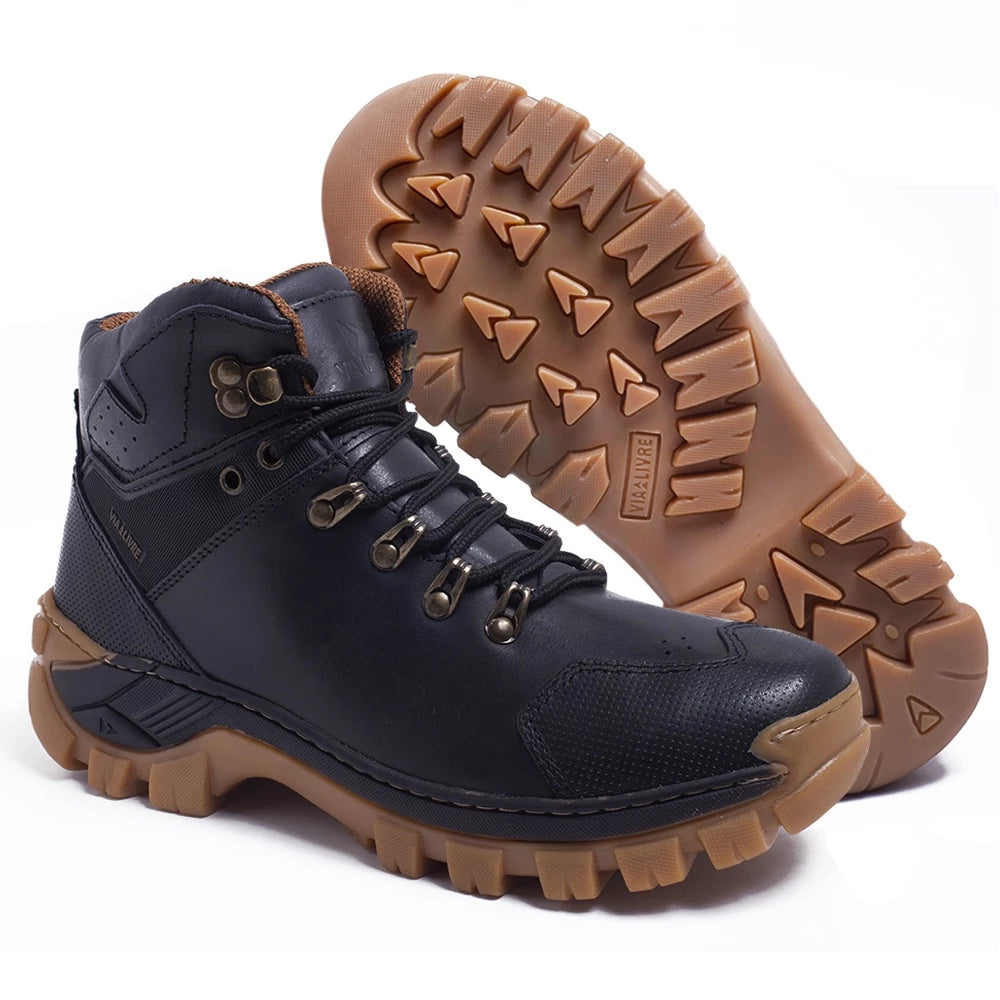 coturno masculino, adventure n4, coturno couro legítimo, coturno com CA, coturno antiderrapante, bota adventure, coturno via livre, coturno conforto, coturno premium