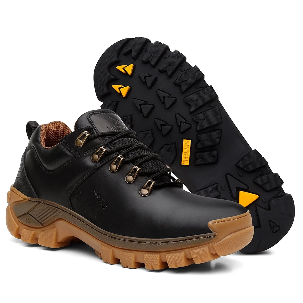 coturno masculino, tênis adventure, via livre original, coturno couro legítimo, bota masculina leve, coturno com CA, calçado antiderrapante, adventure mississippi, coturno confortável, tênis cano curto