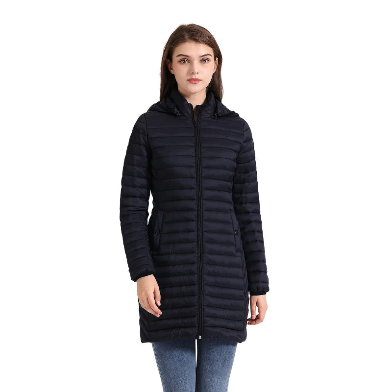 parka feminina longa, casaco feminino impermeável, parka com capuz removível, jaqueta feminina de inverno, parka térmica feminina, casaco corta-vento feminino, parka forrada com pele sintética, parka impermeável e quente, casaco feminino elegante de frio, parka feminina poliéster resistente