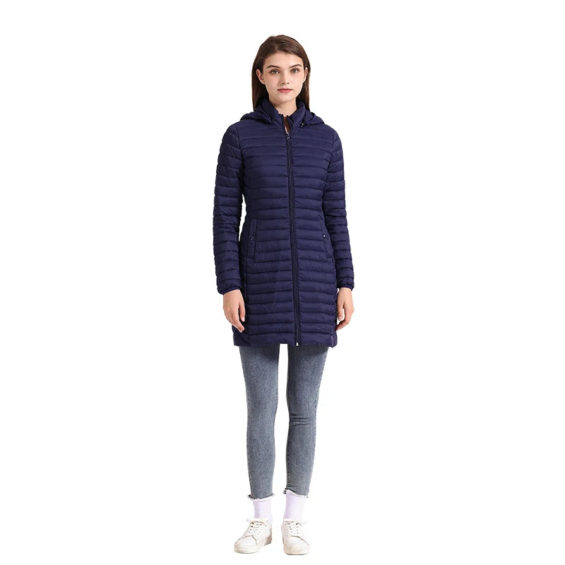 parka feminina longa, casaco feminino impermeável, parka com capuz removível, jaqueta feminina de inverno, parka térmica feminina, casaco corta-vento feminino, parka forrada com pele sintética, parka impermeável e quente, casaco feminino elegante de frio, parka feminina poliéster resistente