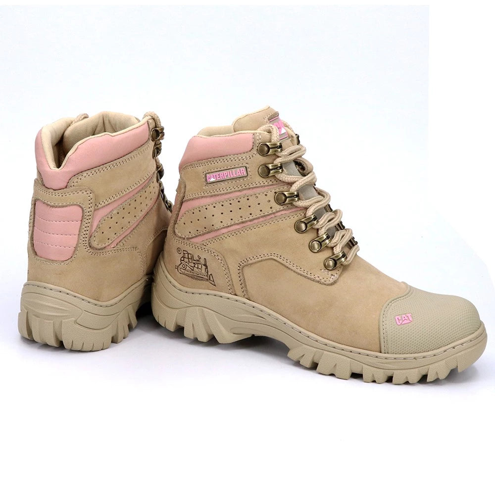 coturno feminino, bota adventure, coturno couro legítimo, coturno rosa nude, bota feminina resistente, coturno casual, coturno conforto, solado de borracha, botina feminina, bota trilha leve