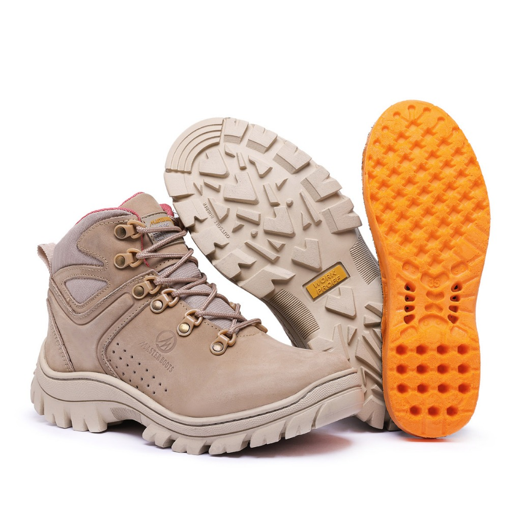 coturno feminino, coturno segurança feminino, bota trabalho feminina, coturno com CA, coturno couro feminino, palmilha em gel, solado costurado, bota antiderrapante, EPI feminino, coturno conforto diário