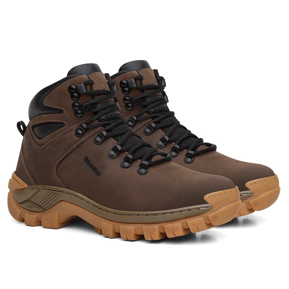 coturno masculino, coturno adventure, coturno via livre, bota couro legítimo, coturno antiderrapante, coturno com CA, bota resistente, calçado masculino premium