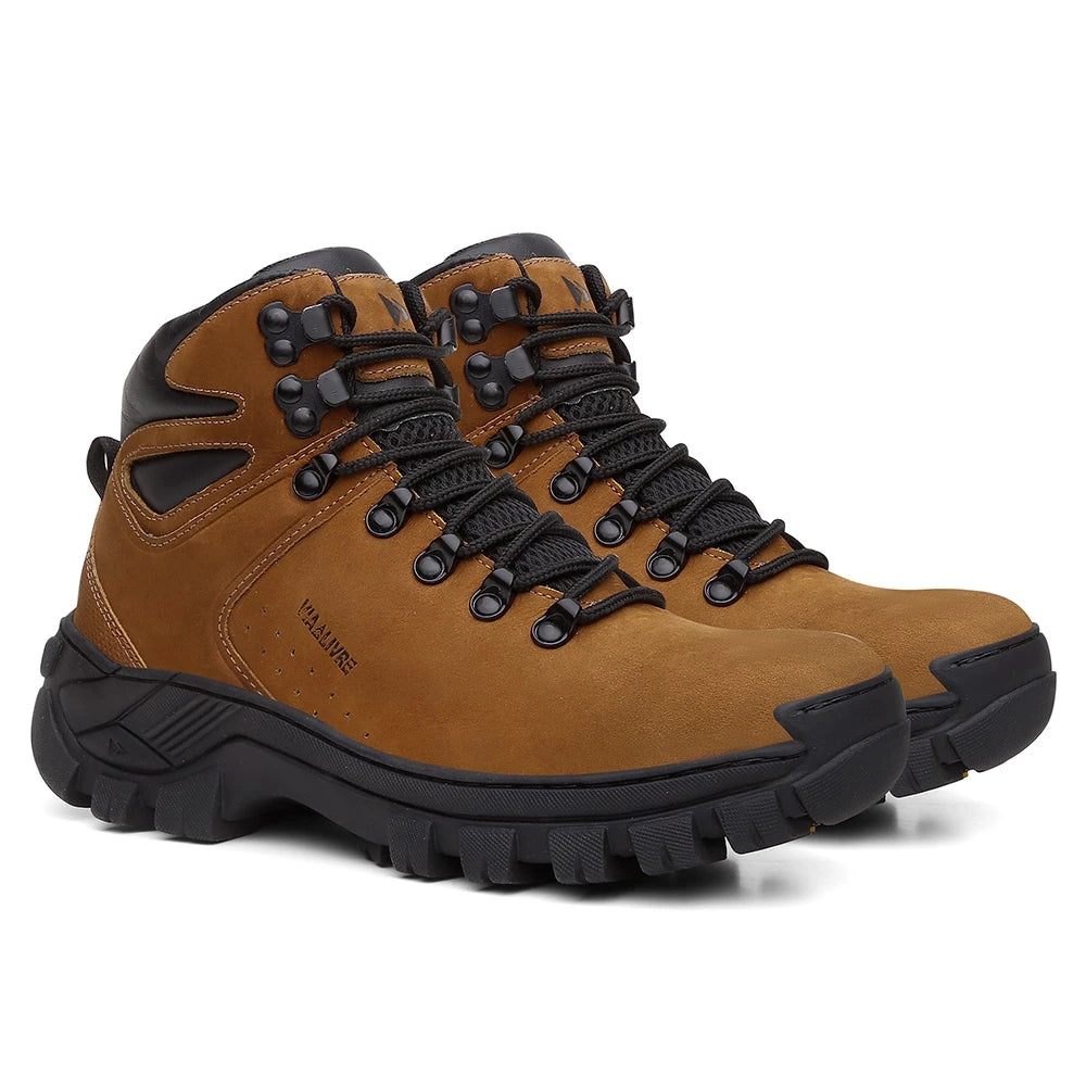 coturno masculino, coturno adventure, coturno via livre, bota couro legítimo, coturno antiderrapante, coturno com CA, bota resistente, calçado masculino premium