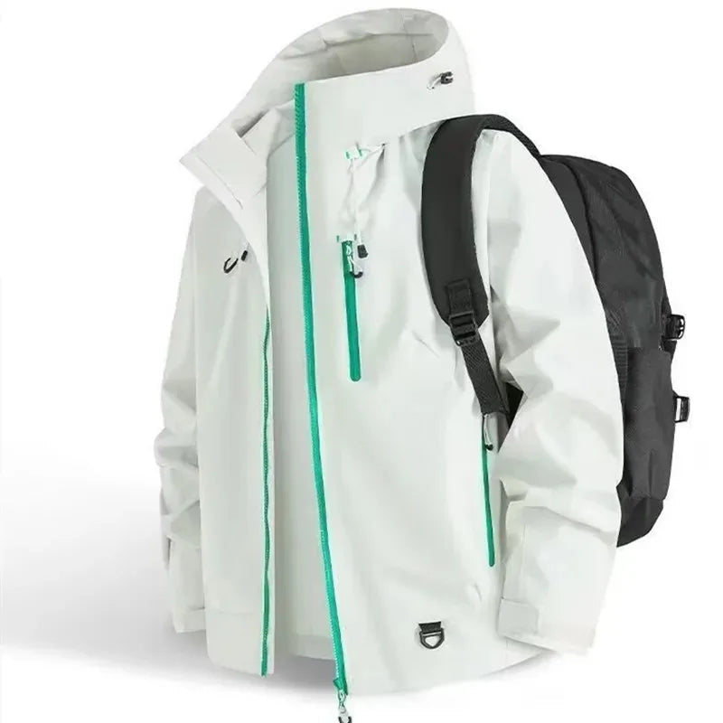 jaqueta outdoor 2025, jaqueta retrô, jaqueta com capuz, jaqueta corta-vento, jaqueta impermeável, jaqueta unissex, casaco leve, estilo vintage, jaqueta de primavera, jaqueta casual