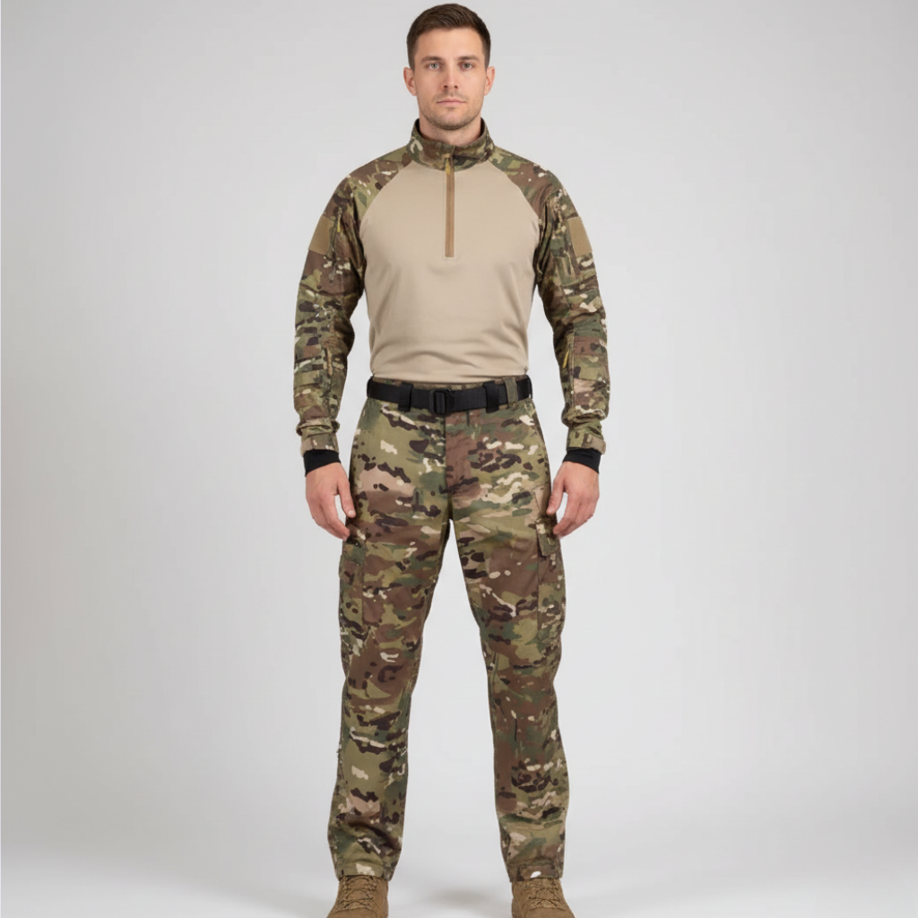 conjunto tático camuflado masculino, roupa tática airsoft militar, conjunto militar caça e trilha, conjunto tático resistente ao desgaste, roupa camuflada secagem rápida, conjunto tático outdoor, uniforme militar masculino camuflado, roupa tática com múltiplos bolsos, conjunto de treino tático, conjunto tático conforto e durabilidade