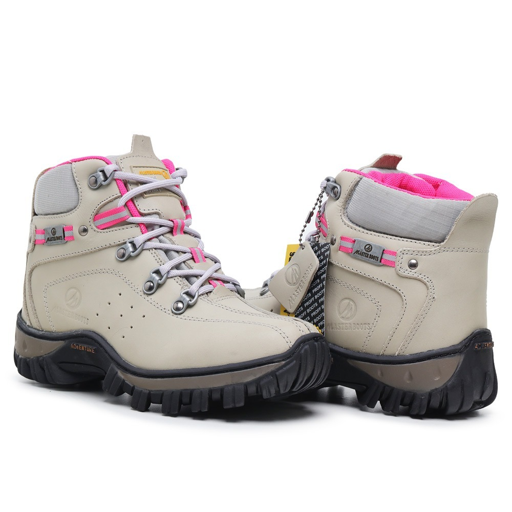 coturno feminino, masterboots 2113, bota de couro feminina, coturno com CA, coturno segurança, palmilha em gel, solado costurado, bico pvc flexível, coturno trabalho, coturno trilha