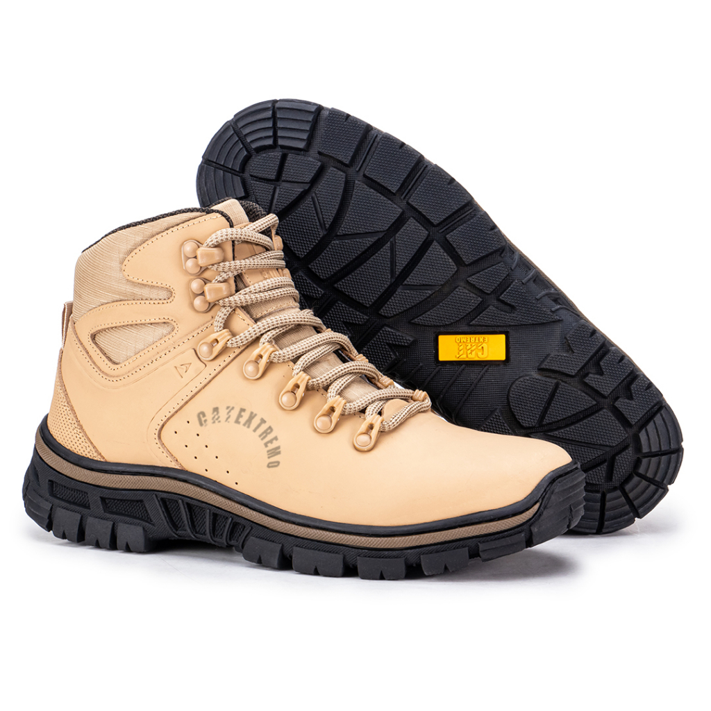 coturno masculino, cat extremo, coturno couro emborrachado, bota semi impermeável, coturno com CA, bota antiderrapante, coturno de trabalho, calçado resistente, bota adventure, couro premium